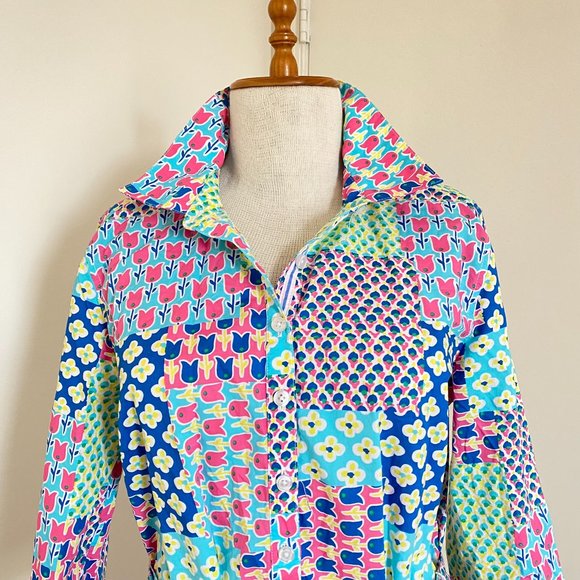 Talbots Totally Spring Tulips and Flower Patch Straight Dress 3/4 Sleeve US8 - Picture 5 of 11